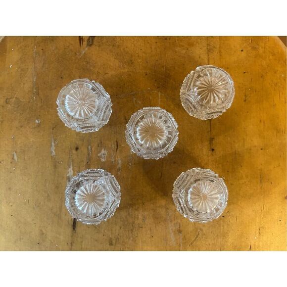 Vintage Lot Of 5 Crystal Salt Bowls Collectible (8852) - Picture 3 of 3